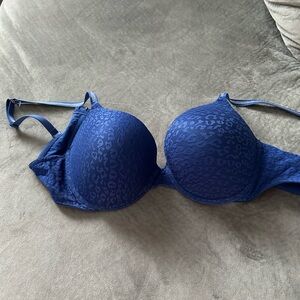 Victoria's Secret Deep Blue Patterned Bra